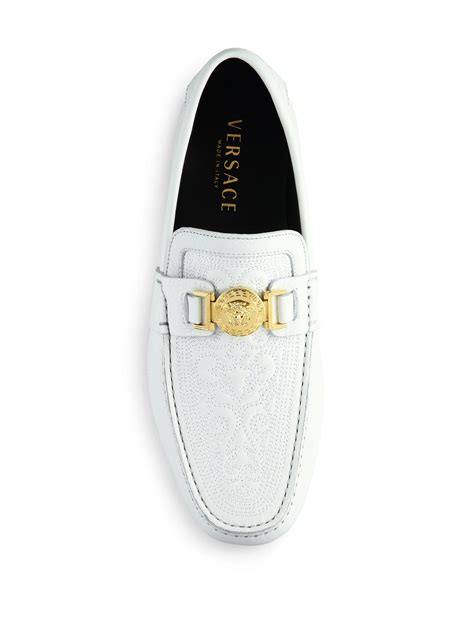 all white versace men loafers|cheap Versace men loafers.